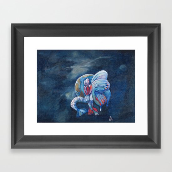 Blue Framed Art Print