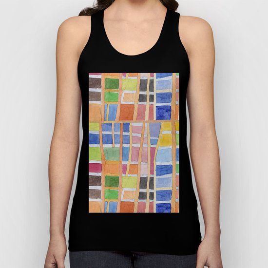 Rectangle Pattern With Sticks Unisex Tank Top