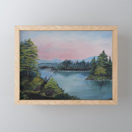 Serene Mountain Lake Framed Mini Art Print