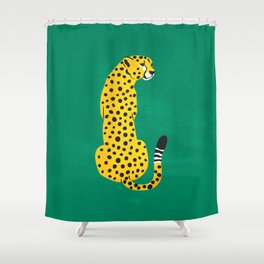 The Stare: Golden Cheetah Edition Shower Curtain