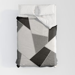 Gray Black White Geometric Glam #1 #geo #decor #art #society6 Comforter