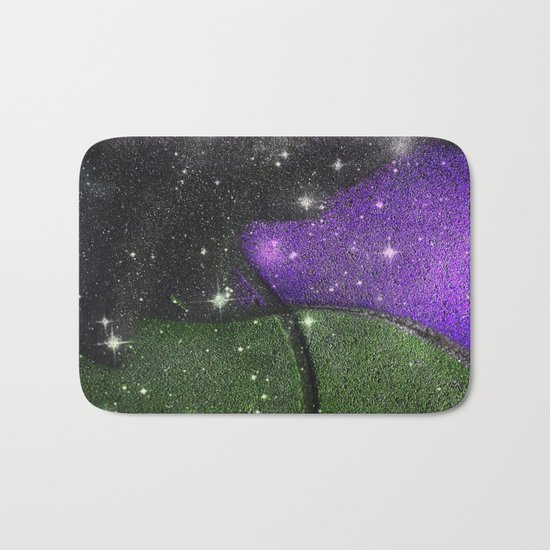 Purple Starry Eyed Dog Bath Mat