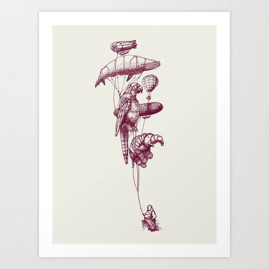The Helium Menagerie (merlot) Art Print