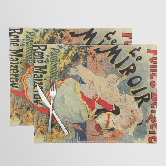 French belle epoque mime theatre advertising Placemat by Society6