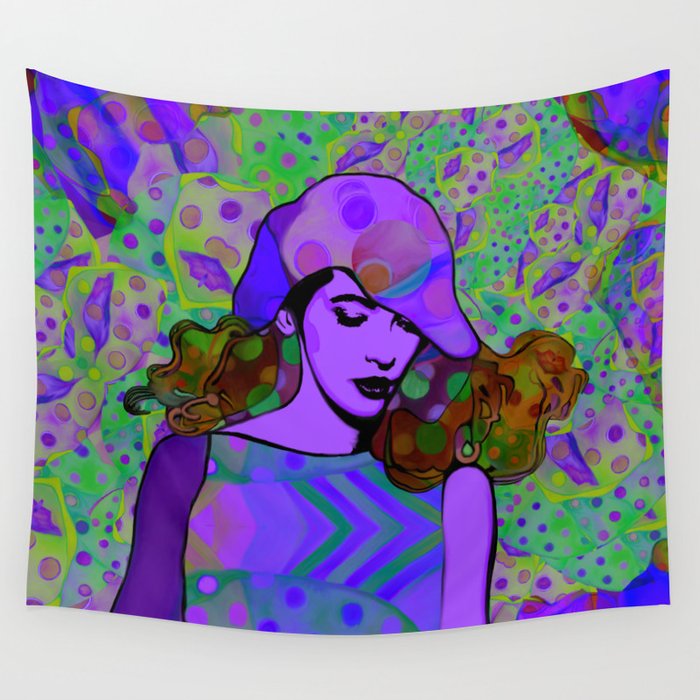 "Crazy in Purple" by Mar Cantón Wall Tapestry