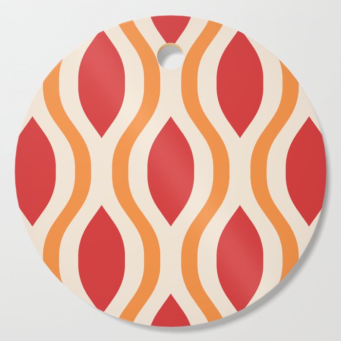 Pretty Ogee Pattern 383 Red and Orange Cutting Board