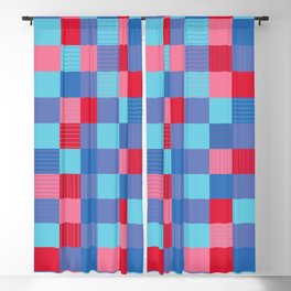 Valentine's Day Layers of Pink, Purple, & Blue Plaid Design Blackout Curtain
