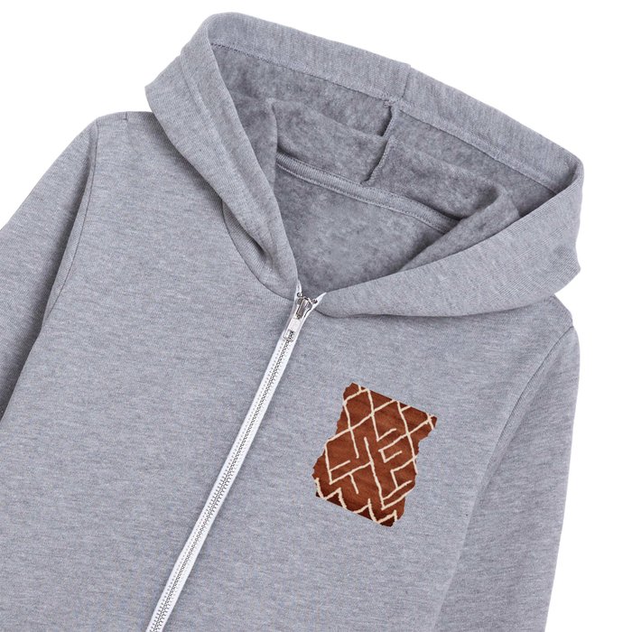 Aesthetic Boho Carpet Textured Terracotta Kids Zip Hoodie