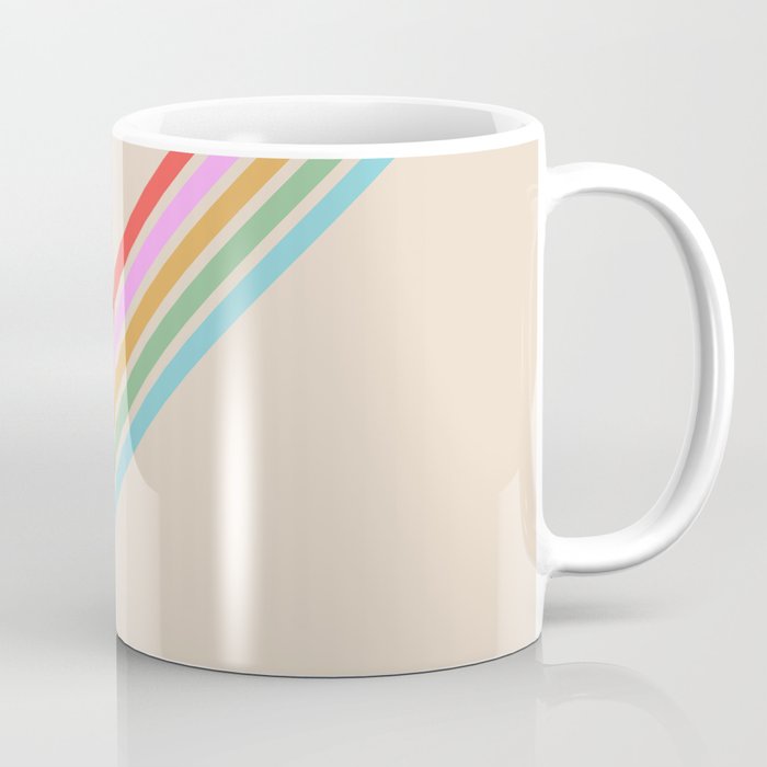 Basajaun - Colorful Thin Lines on Beige Coffee Mug
