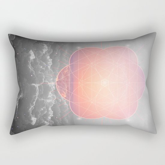The Sun Is But A Morning Star (Mono Geometric Sunrise) Rectangular Pillow