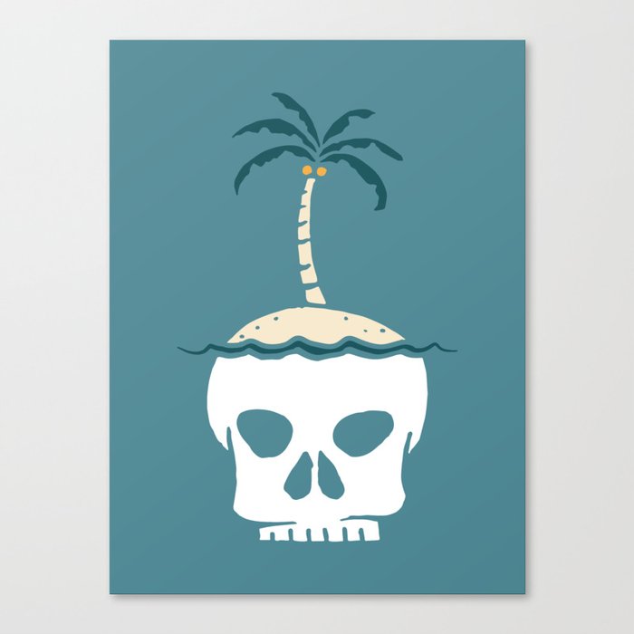 Skull Island – Blue Canvas Print