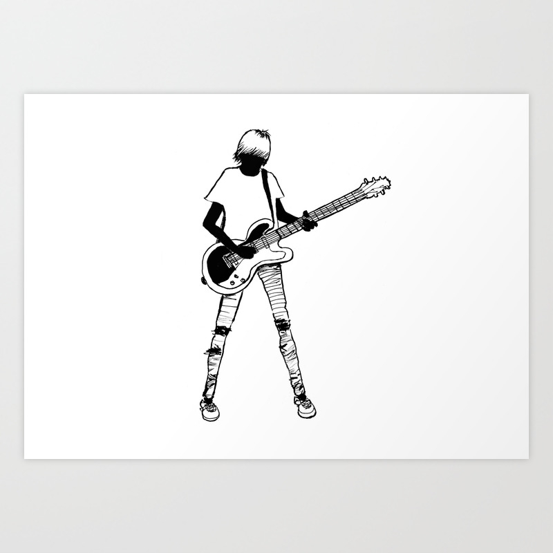 Guitarist Ink Drawing Art Print By Jcreation | Society6