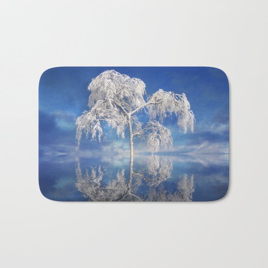 Snowy Winter Tree Bath Mat