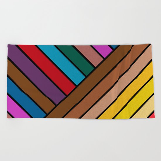 Colorful Lines Beach Towel