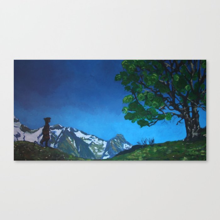 CHILD IN THE MOUNTAIN Canvas Print | Painting, Landscape