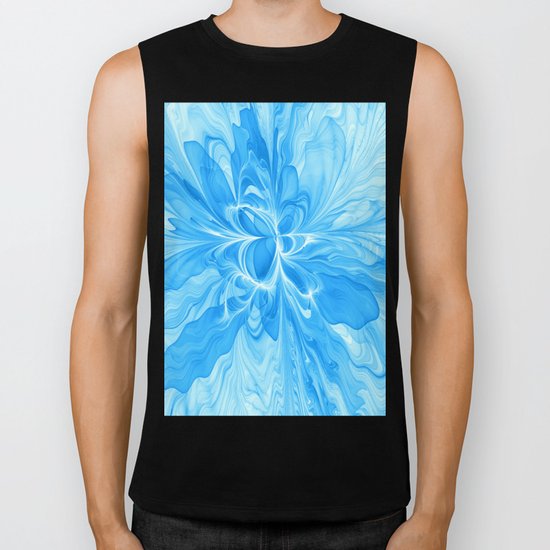 Blue Jeans Colors And White, Abstract Art Biker Tank