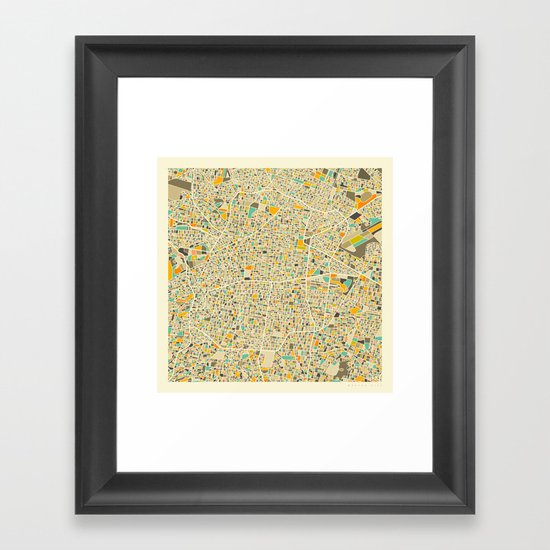 Mexico City Map Framed Art Print
