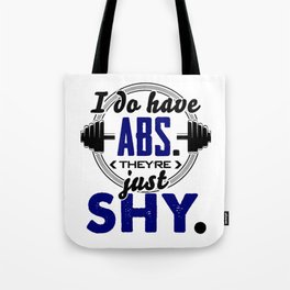 Shy Abs Fitness Workout Gym Training Design Tote Bag
