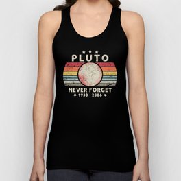 Never Forget Pluto product. Retro Style Funny Space, Science print Tank Top