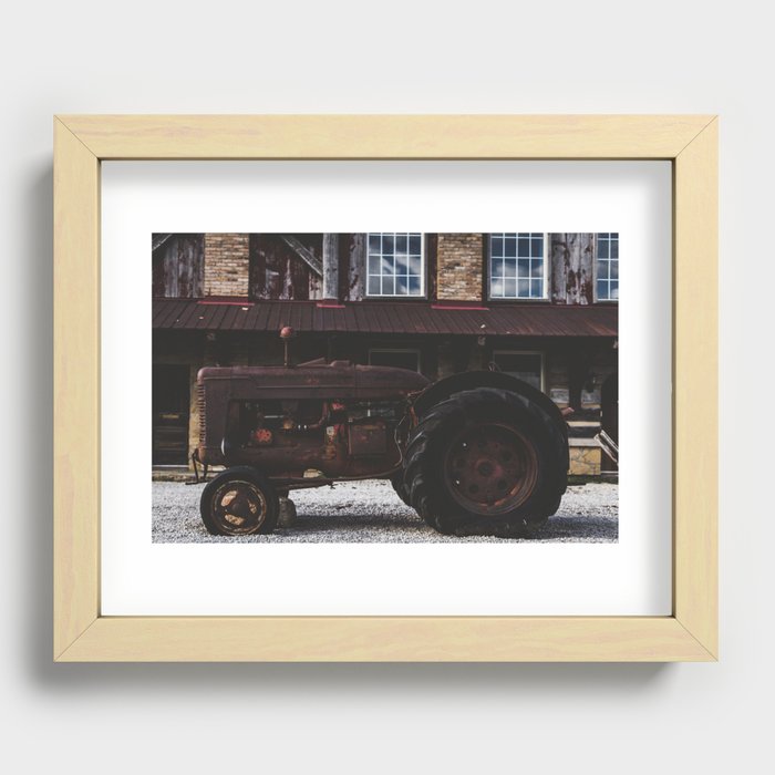 Tractor Recessed Framed Print