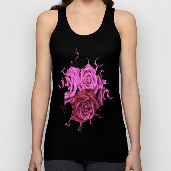 Pink Roses Unisex Tank Top
