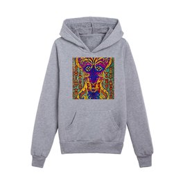  A Cat Standing on its hind Legs, formed by Patterns supposed to be in the Early Greek Style by Louis Wain Kids Pullover Hoodies