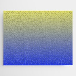 Modern Royal Blue And Yellow Gradient Ombre Pattern Trendy Solid Color Abstract Jigsaw Puzzle