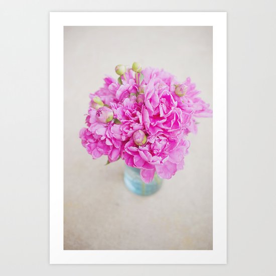 PINK PEONIES Art Print