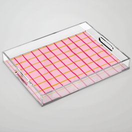 Retro Y2K Chequered Grid Acrylic Tray