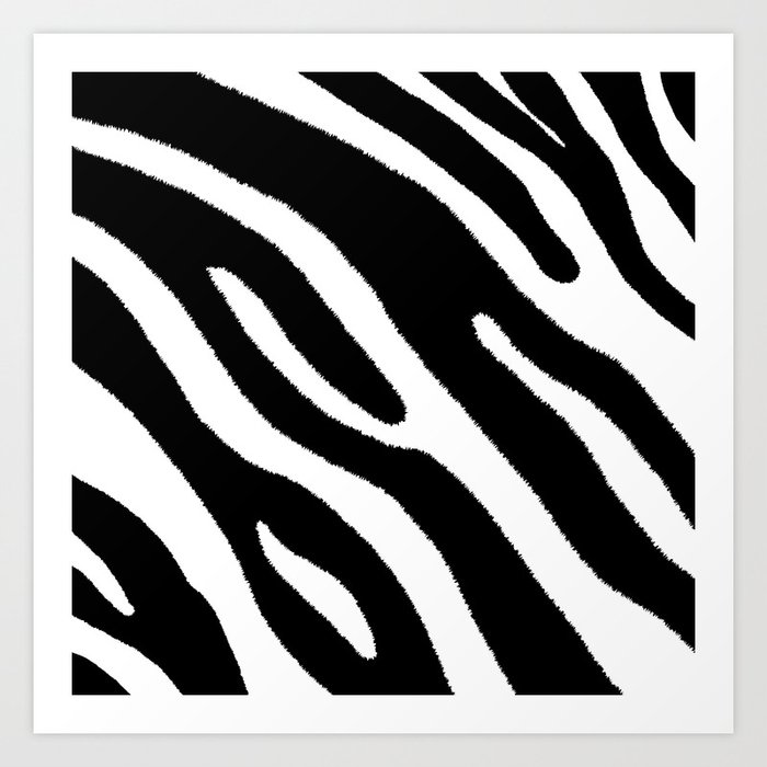 Zebra pattern in Black and White Art Print