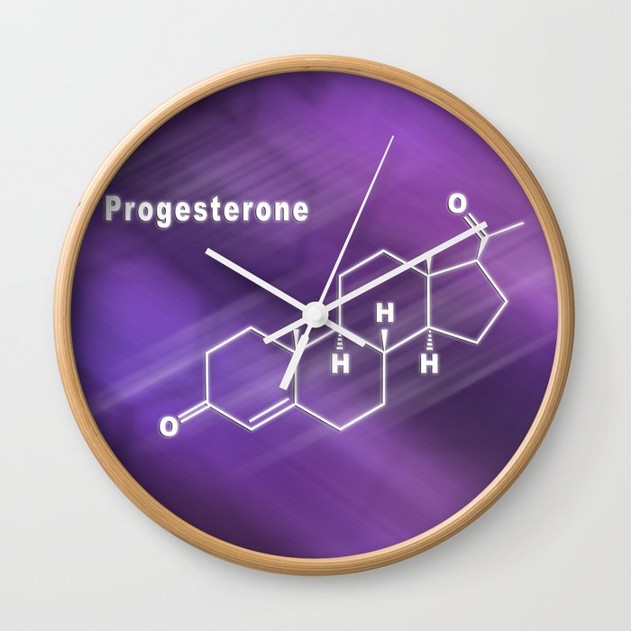 Progesterone Hormone Structural chemical formula Wall Clock