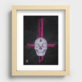 Pink Madness Skull and Cross Recessed Framed Print