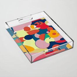 Cheerful Composition of Colored Circles Acrylic Tray