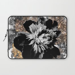 Black Tie Peony Flower Laptop Sleeve