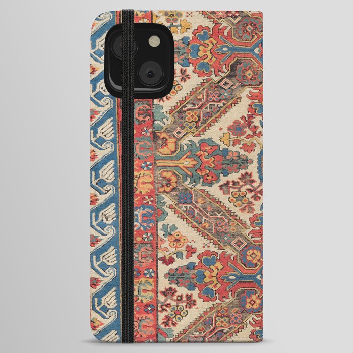 Antique Seikhur San Andrea Cross Pattern Kuba Carpet Vintage Caucasus Persian Rug iPhone Wallet Case