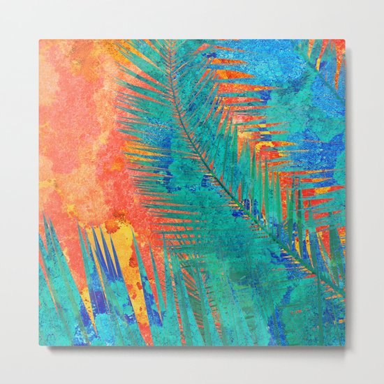 Vibrant jungle for Frida Metal Print