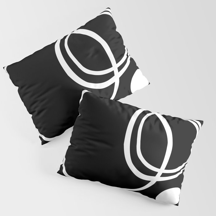 Line Art, Modern, Minimal, Black and White Pillow Sham