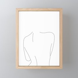 Nude back line drawing illustration - Drew Framed Mini Art Print