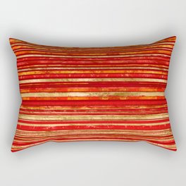 Brush Lines and Strokes -Reds and Gold Rectangular Pillow