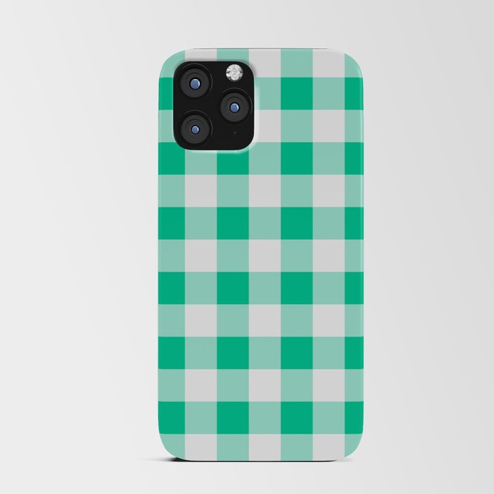 Classic Check - parrot green iPhone Card Case
