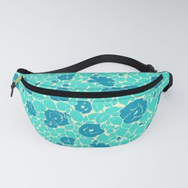 Blue and turquoise roses pattern Fanny Pack