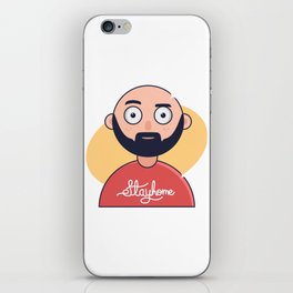 Stay Home Shaved Guy  iPhone Skin