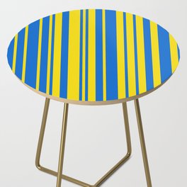Support Ukraine Elegant Stripes Chaotic Stripes Blue Yellow Side Table