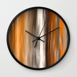 Orange Wall Clock | Light, Brown, Colorful, Mix, Abstract, Dryoil, Cream, Painting, Digital, Day 