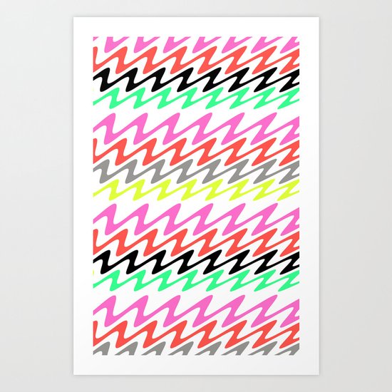 Zig Zag Stripes Art Print