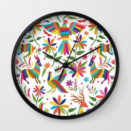 Mexican Otomí Design by Akbaly Wall Clock