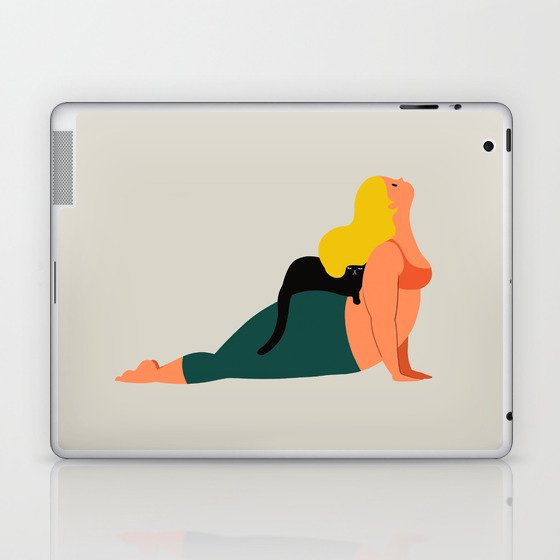 Yoga With Cat 08 Laptop & iPad Skin