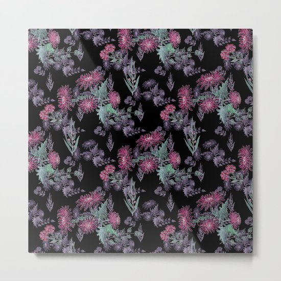 Watercolor floral pattern . 13 Metal Print
