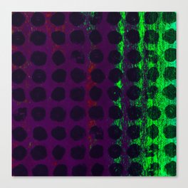 dark purple and green paint dots daubs Canvas Print