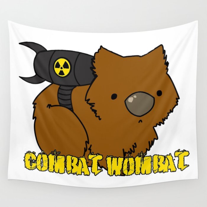 Combat Wombat Wall Tapestry